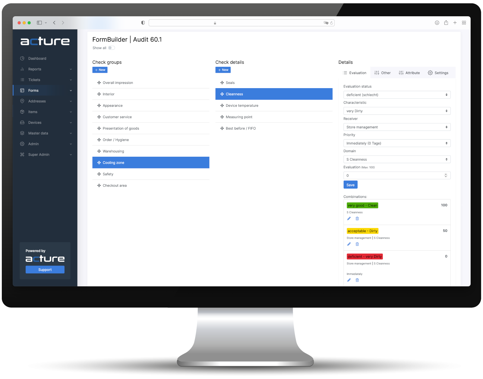nextVision acture | Flexible checkforms and audit questionnaires